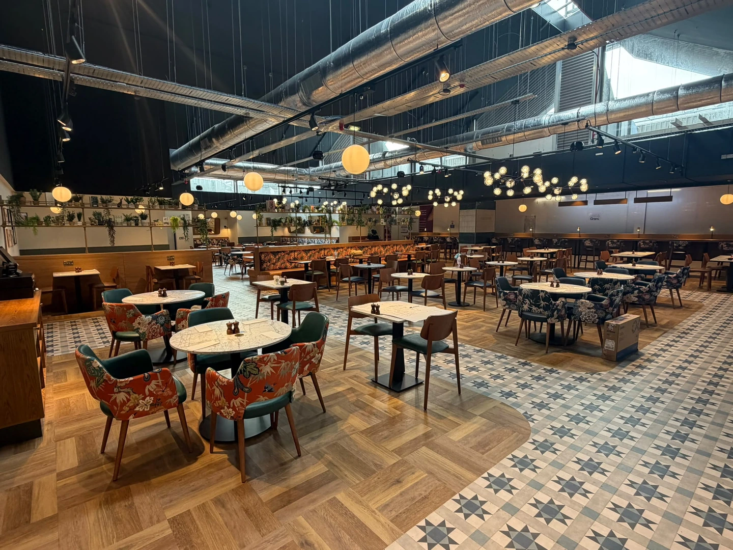 Dining area and building services at Elder & Co, Belfast International Airport