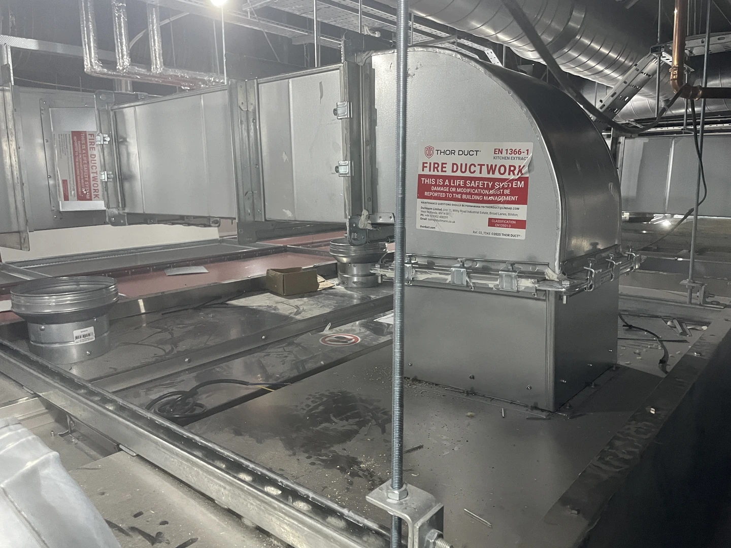 Fire-rated ductwork installed for Flax & Soda at Belfast International Airport