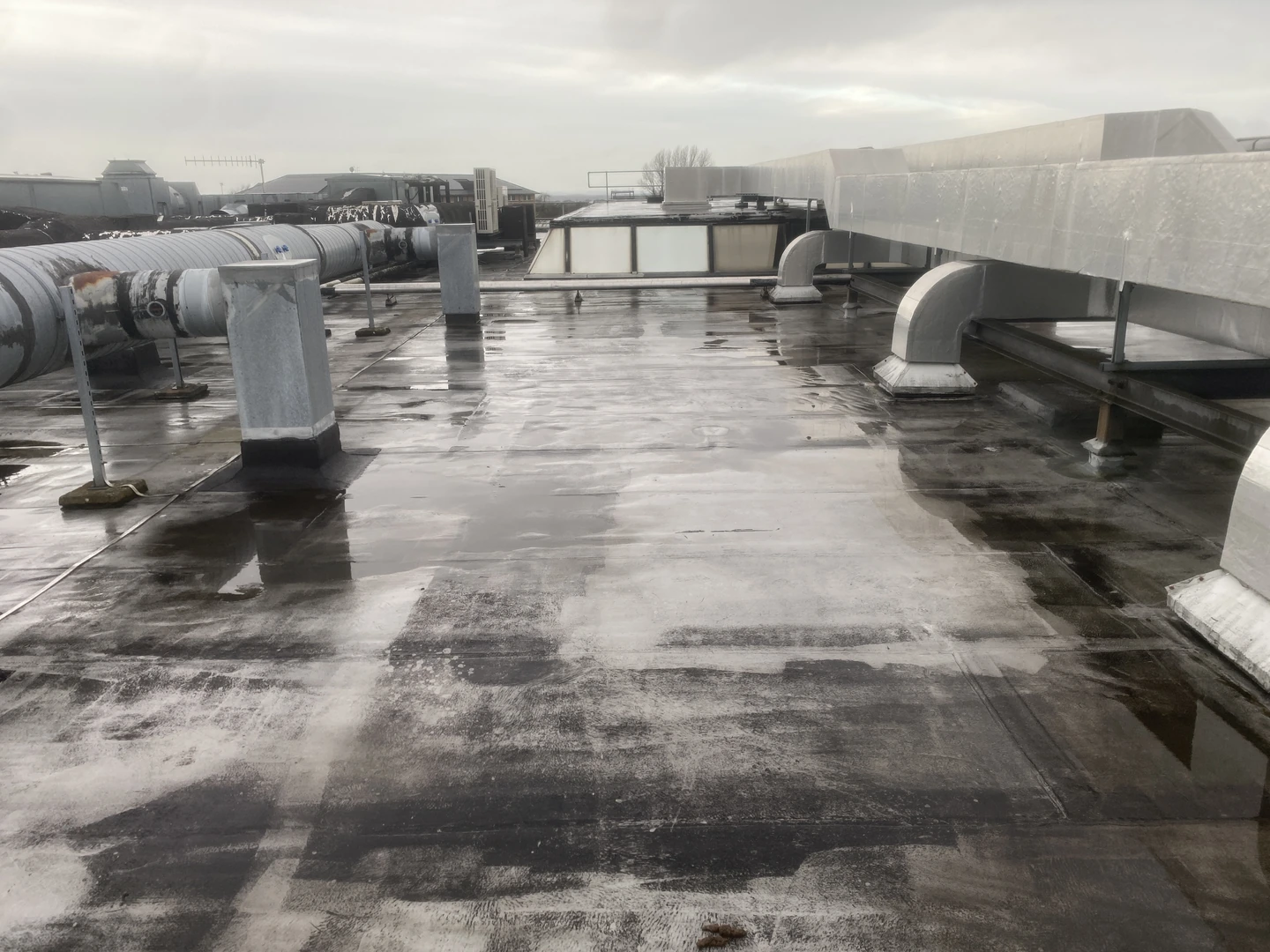 Rooftop ventilation ductwork and plant serving The Lagan Bar at Belfast International Airport